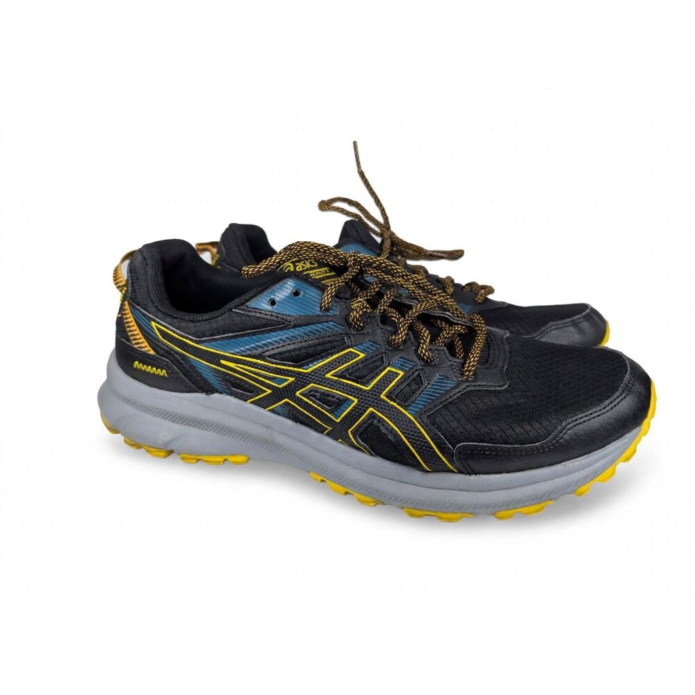 ASICS Trail Scout 2 Mens 11.5 Running Shoes Black Golden Yellow 1011B181 Sneaker